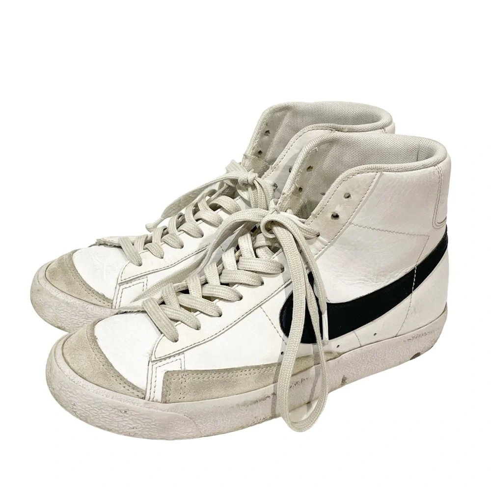 Nike Blazer Mid '77 Youth Size 7 Big Kids‎ Vintage White/Black Sneakers